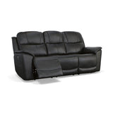 Crew Power Reclining Sofa With Power Headrests & Lumbar - Raven | Flexsteel
