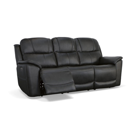 Crew Power Reclining Sofa With Power Headrests & Lumbar - Raven | Flexsteel