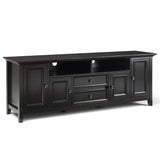 Amherst 72 inch Wide Solid Wood TV Stand in Hickory Brown For TVs up to 80 inches