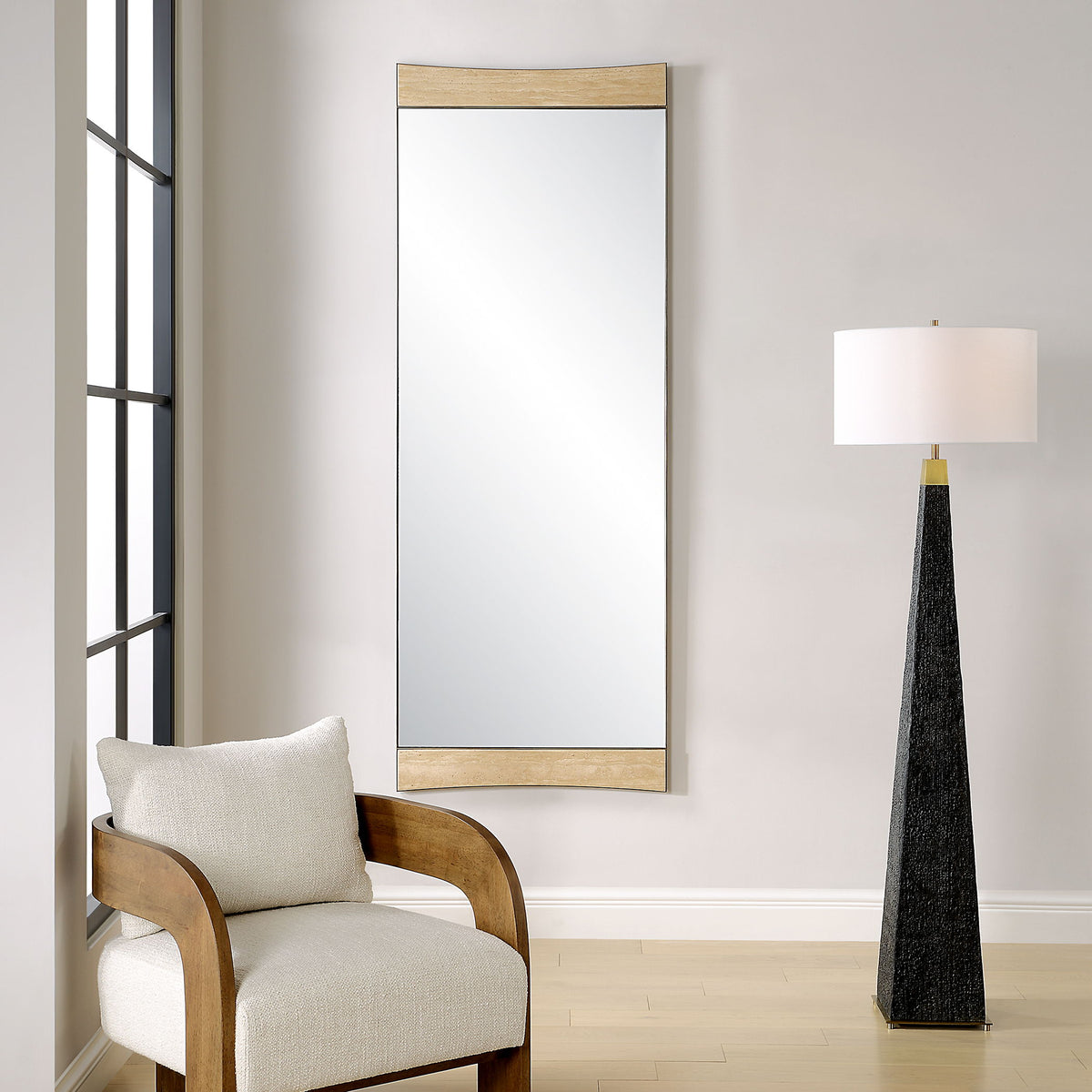 Russo Oversized Modern Mirror - Light Brown by Uttermost - View 2