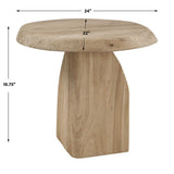 Tiernan Reclaimed Oak Round Side Table Woodtone - Light Brown by Uttermost - View 9