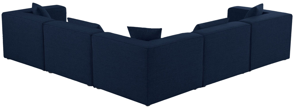 Cube - Modular Sectional 5 Piece - Navy - 630Navy - Sec5C - Home Elegance USA - 3