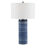 Montauk Striped Table Lamp - Blue / White by Uttermost - View 5