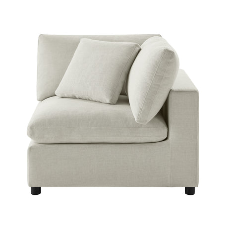 Cassandra Modular 5-Piece Sectional in Beige with Polyester Upholstery and Solid Wood Legs - sold by Home Elegance USA