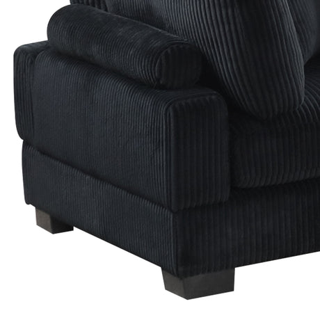 Bentley Modern Style Modular Sectional unique layout made with Corduroy fabric and wood in Black Setup-2(NJ Warehouse Inventory) - sold by Home Elegance USA