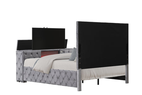 Encore Modern Style Tufted and Upholstered Queen 5PC Bedroom set made with wood in Gray(NJ INVENTORY) - sold by Home Elegance USA