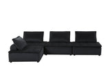 Anna Black Velvet 4 - Seater Modular Sofa - B061S00695 - Home Elegance USA - 4