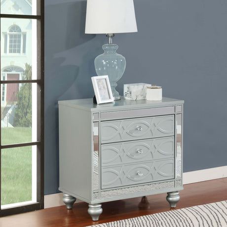 Menlo Silver Metallic 2-drawer Nightstand