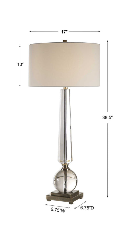 Crista Crystal Lamp - Silver / Beige by Uttermost - View 6
