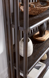 Retreat Slatted Bookcase - Black / Dark Brown by Hooker Furniture - View 2