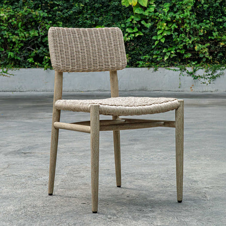 Kailua Outdoor Wicker Dining Chair - Gray by Uttermost - View 2