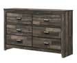 1pc Rustic Contemporary Brown Finish Five Storage Drawers Wooden Bedroom Furniture