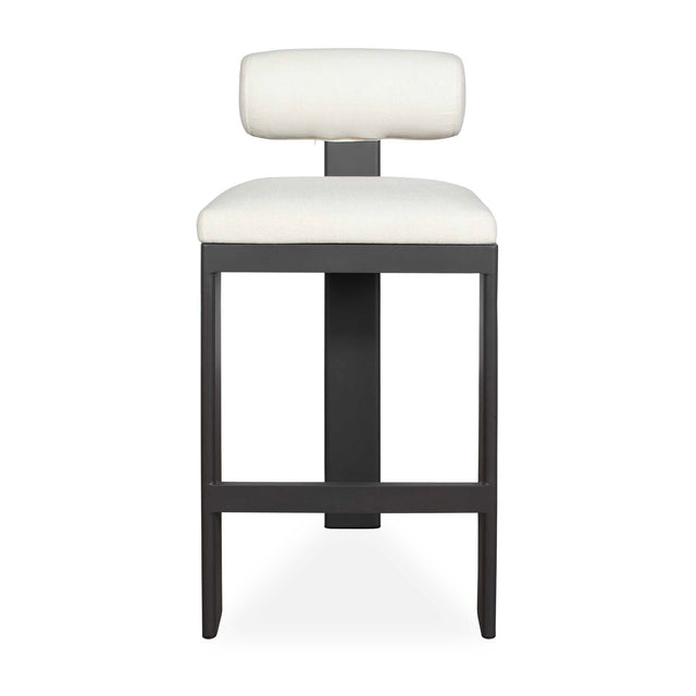Bolster Back Outdoor Bar Stool - White / Black by Uttermost - View 1