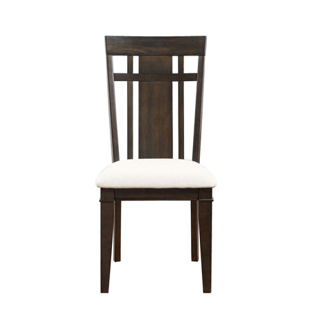Dark Brown Finish 5pc Dining Set Expandable Table and 4x Side Chairs Beige Fabric Upholstered Seat Classic Look Dining Wooden Furniture - sold by Home Elegance USA