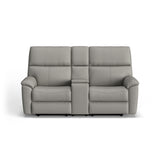 Porter Power Reclining Loveseat With Console, Power Headrest, & Lumbar | Flexsteel