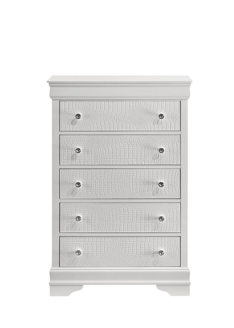 Blaze Upholstered Modern Style 5 Pc Queen Bedroom Set with LED Headboard Made with Wood in White(CA WAREHOUSE) - sold by Home Elegance USA
