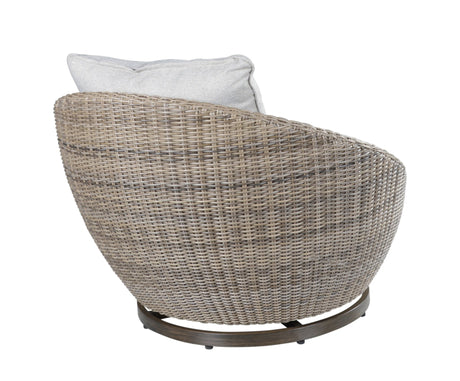 Cozy Outdoor Set - Swivel Woven Chairs, Side Table - All - Weather Resin Wicker, Powder - Coated Aluminum, Fully Assembled - B081110063 - Home Elegance USA - 9