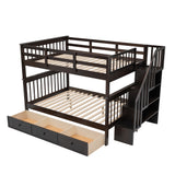 Stairway Full-Over-Full Bunk Bed with Drawer, Storage and Guard Rail for Bedroom, Espresso (OLD SKU: LT100310AAP) - sold by Home Elegance USA