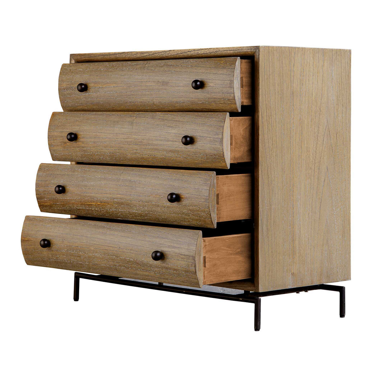 Millard Curved 4 Drawer Chest Woodtone - Light Brown by Uttermost - View 8