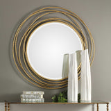 Whirlwind Round Mirror - Gold by Uttermost - View 2