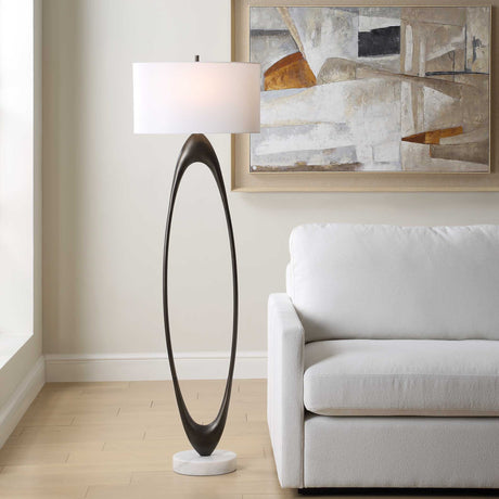 Sonic Open Oval Floor Lamp Bronze - Dark Brown by Uttermost - View 2
