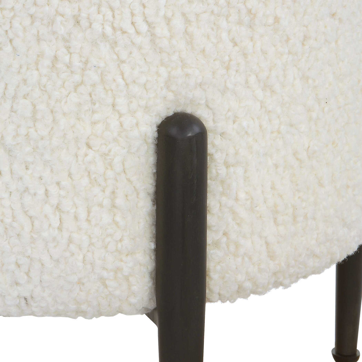 Arles Shearling Ottoman - White / Black by Uttermost - View 5