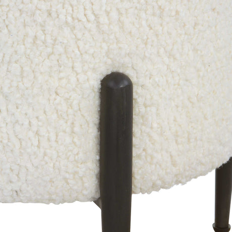 Arles Shearling Ottoman - White / Black by Uttermost - View 5