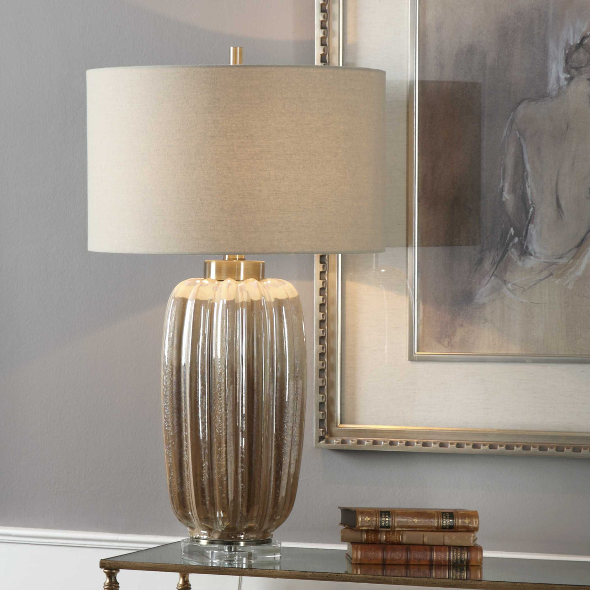 Gistova Table Lamp - Light Brown / Gold by Uttermost - View 2