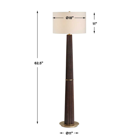 Forage Floor Lamp Dark Oak - Dark Brown / Gold by Uttermost - View 7