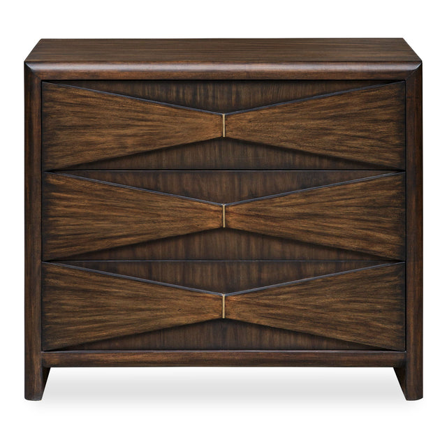 Bowtie 3 Drawer Mid-Century Chest - Dark Brown by Uttermost - View 1