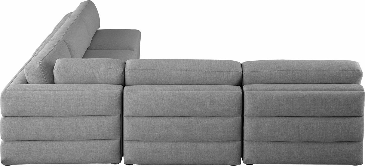 Beckham - Modular Sectional 5 Piece - Gray - Fabric - Modern & Contemporary | Home Elegance USA