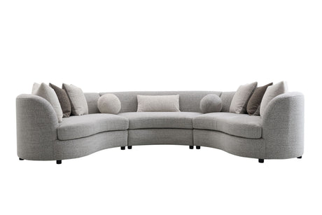 Ivria Gray Boucle Sectional Sofa W/9 Pillows - sold by Home Elegance USA