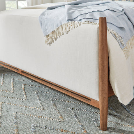 Verona King Upholstered Bed - White / Light Brown | Flexsteel