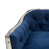 Navy and Silver Sofa Chair - Home Elegance USA