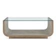 Maeva Modern Glass Coffee Table Woodtone - Gray by Uttermost - View 1