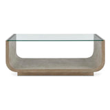 Maeva Modern Glass Coffee Table Woodtone - Gray by Uttermost - View 1