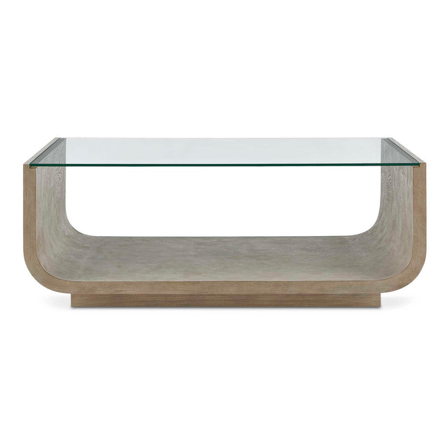 Maeva Modern Glass Coffee Table Woodtone - Gray by Uttermost - View 1