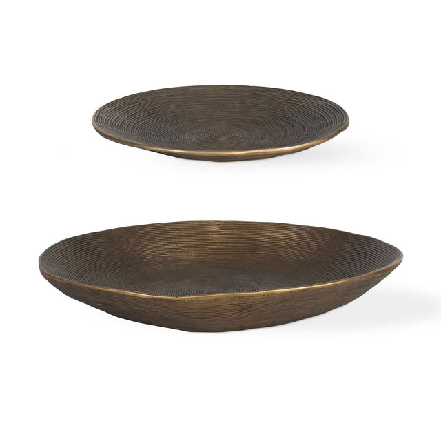 Stratum Round Bowls (Set of 2) Brass - Bronze by Uttermost - View 1