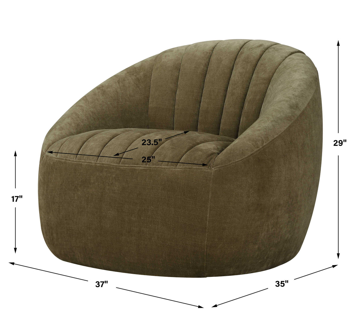 Narrows Swivel Chair - Green by Uttermost - View 9