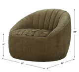 Narrows Swivel Chair - Green by Uttermost - View 9