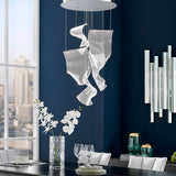 Acrylic Lace 5 Light Chandelier // Chrome  | Finesse -  Home Elegance USA