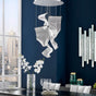 Acrylic Lace 5 Light Chandelier // Chrome  | Finesse -  Home Elegance USA