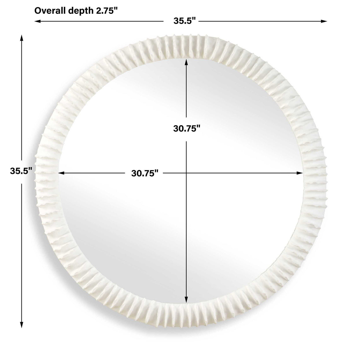 Akiko Round Mirror - White by Uttermost - View 7