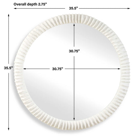 Akiko Round Mirror - White by Uttermost - View 7