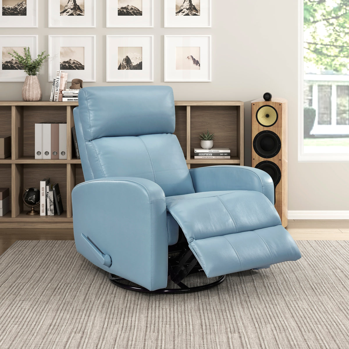 Glider Recliner Chair with Swivel Motion Blue – Affordable & – Home ...