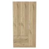 Three Door Armoire Clark, Bedroom, Light Oak / Black - sold by Home Elegance USA