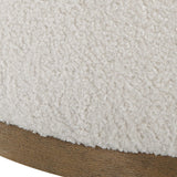 Swirl Swivel Sheepskin Ottoman - White by Uttermost - View 9