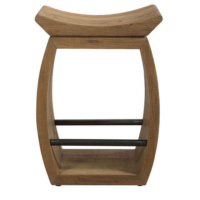Connor Modern Wood Counter Stool - Light Brown / Black by Uttermost - View 1