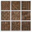 Bryndle Rustic Wooden Squares (Set of 9) - Dark Brown by Uttermost - View 1