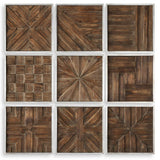 Bryndle Rustic Wooden Squares (Set of 9) - Dark Brown by Uttermost - View 1